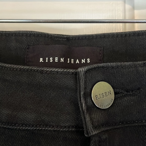 Risen Jeans | Yasmin Relaxed Wide Leg Distressed Denim Plus Size 3XL in Black - Picture 7 of 13